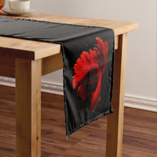 Ruby Red Siamese Fighting Fish Short Table Runner