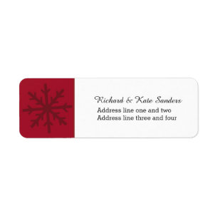 Ruby Red Snowflake Custom Text Return Address Label