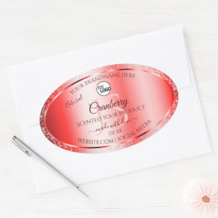 Ruby Red Soft Glitter Product Labels Monogram Logo