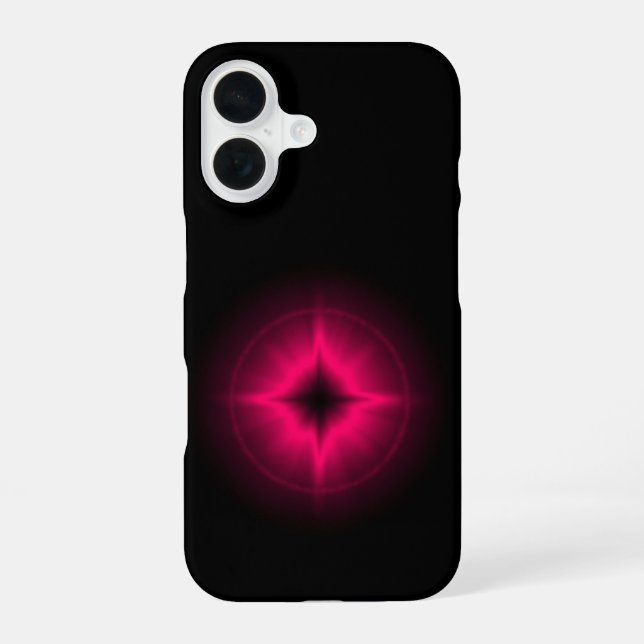 Ruby Red Star on black iPhone 16 Case (Back)