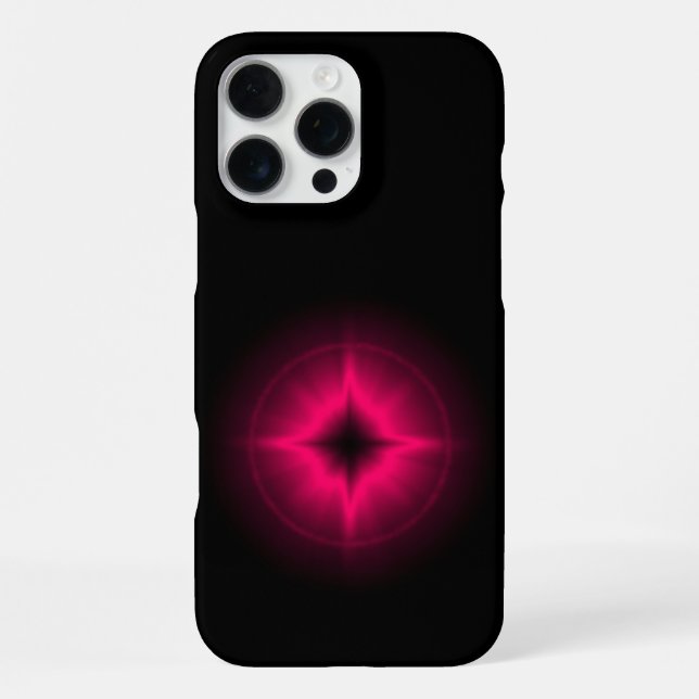Ruby Red Star on black iPhone Case (Back)