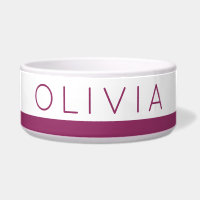 Ruby Red Stripe Custom Name Food Water