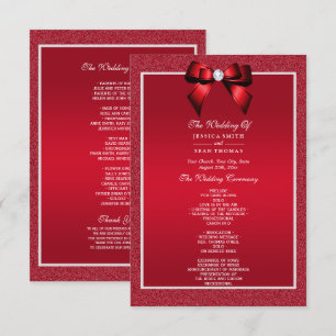 Ruby Red & Stylish Gem Wedding Program