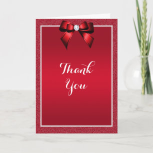 Ruby Red & Stylish Gem Wedding Thank You