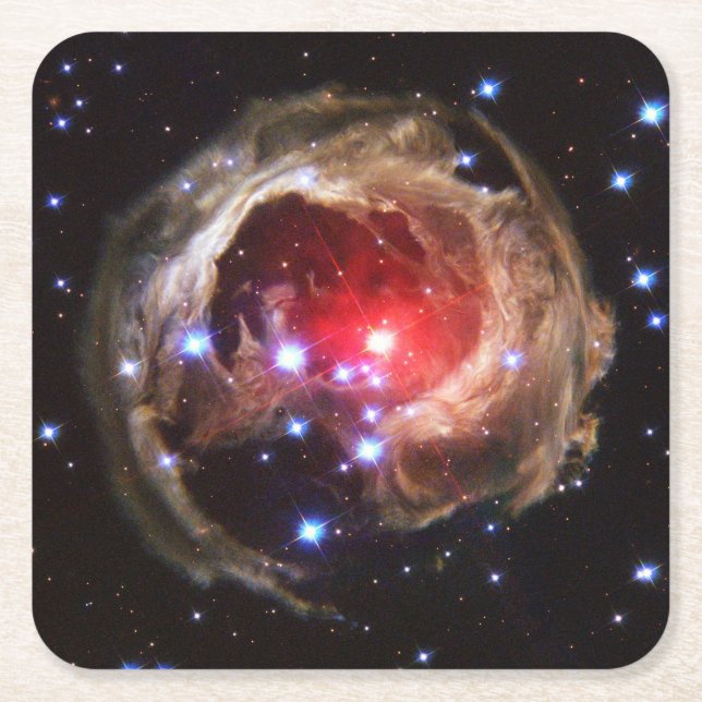Ruby Red Supergiant Star Dust Square Paper Coaster (Front)