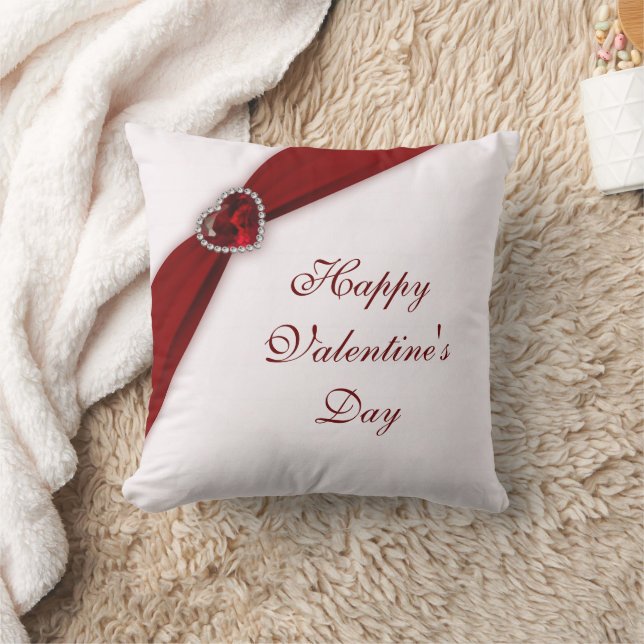Ruby Red Valentine's Day Throw Pillow (Blanket)