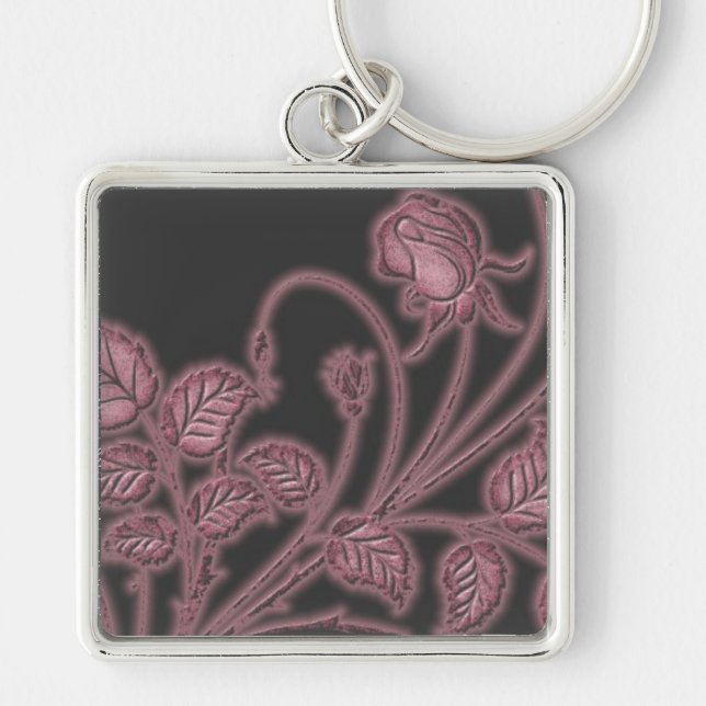 Ruby Red Vines Floral Key Chain (Front)