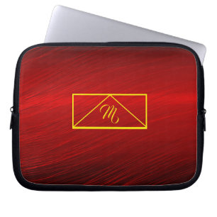 Ruby Red & Yellow Monogram Laptop Sleeve