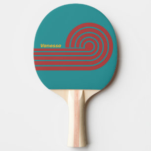 Ruby Reef Curl Stripes with Name Ping Pong Paddle