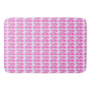 Ruby Rocks design SWEET PINK Bath Mat