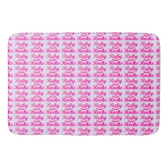 Ruby Rocks design SWEET PINK Bath Mat (Front)