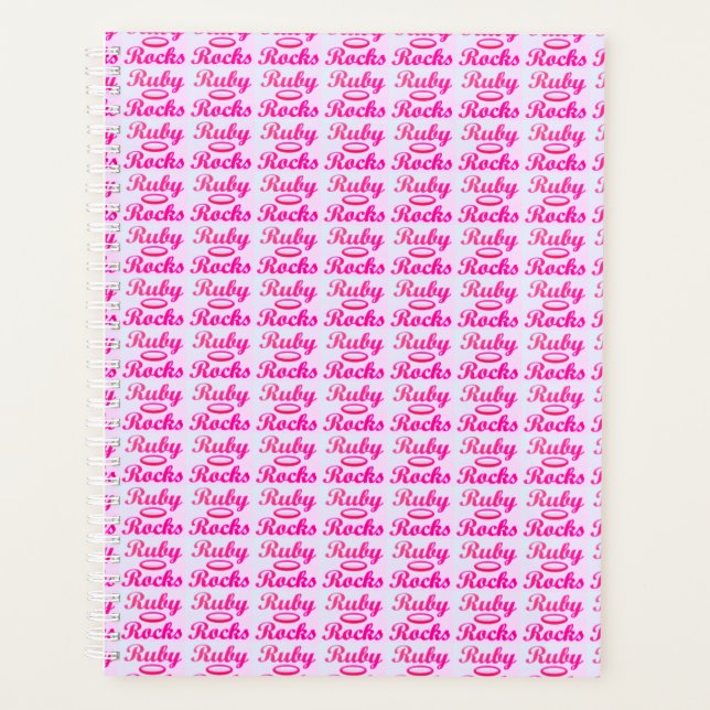 Ruby Rocks design SWEET PINK Planner (Front)