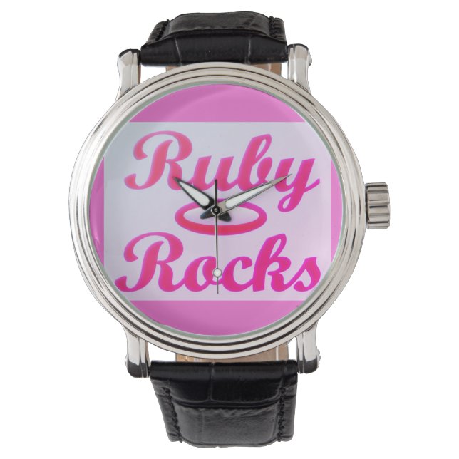 Ruby Rocks design SWEET PINK Watch (Front)