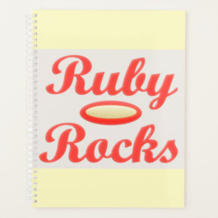 RUBY ROCKS RED AND CREAM  NOTEPAD PLANNER