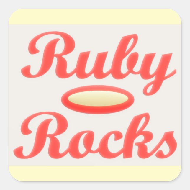 RUBY ROCKS RED AND CREAM STICKER (Front)