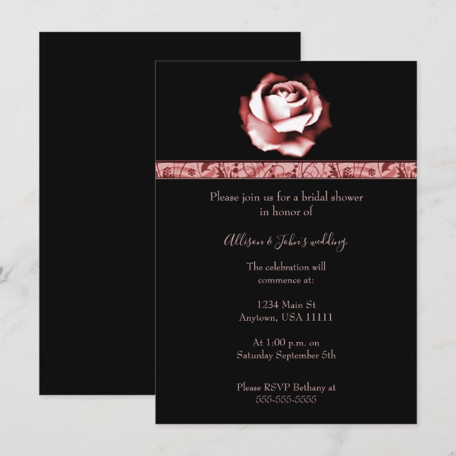 Ruby Rose Bridal Shower Invite (Front/Back)