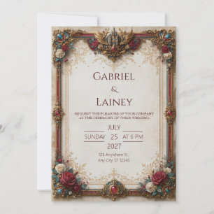 Ruby Rose Castle Wedding Invitation