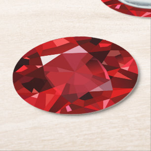 Ruby round paper coaster