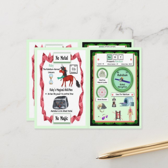 Ruby - Rubidium Horn Unicorn Game Card (Front/Back In Situ)