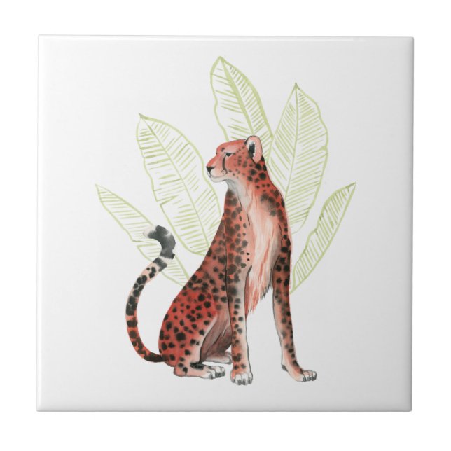 Ruby Runner Leopard Ceramic Tile (Front)