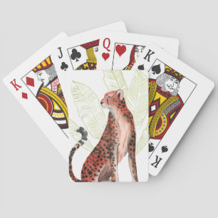 Ruby Runner Leopard Playing Cards