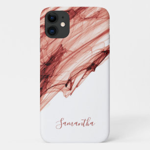 Ruby smoke red white elegant personalised iPhone 11 case