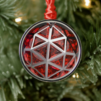 Ruby Sphere Metal Ornament