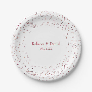Ruby Stardust Confetti Paper Plate