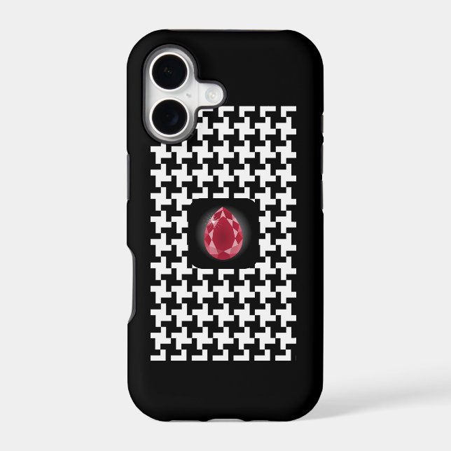 Ruby Stone Pied de Poule iPhone 5 Cover (Back)