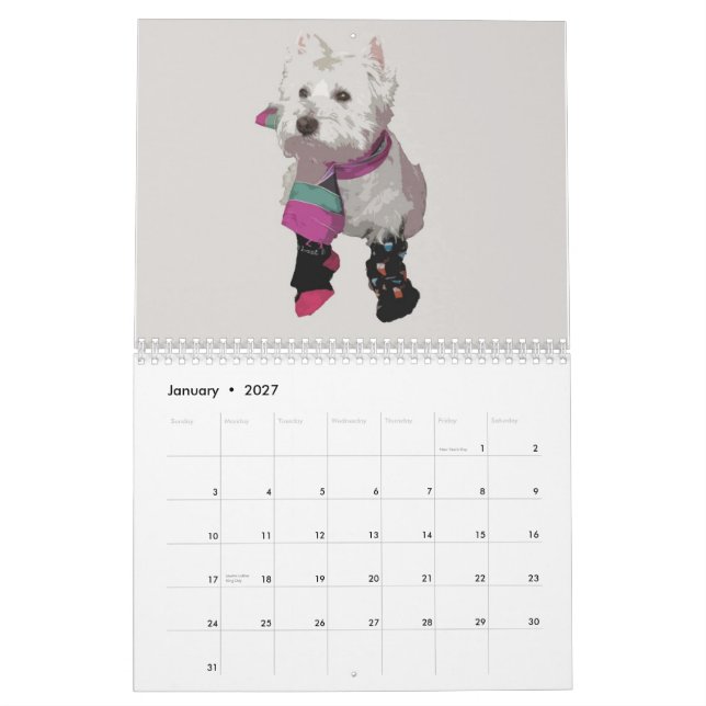 Ruby the Westie 2010 Calendar (Jan 2027)