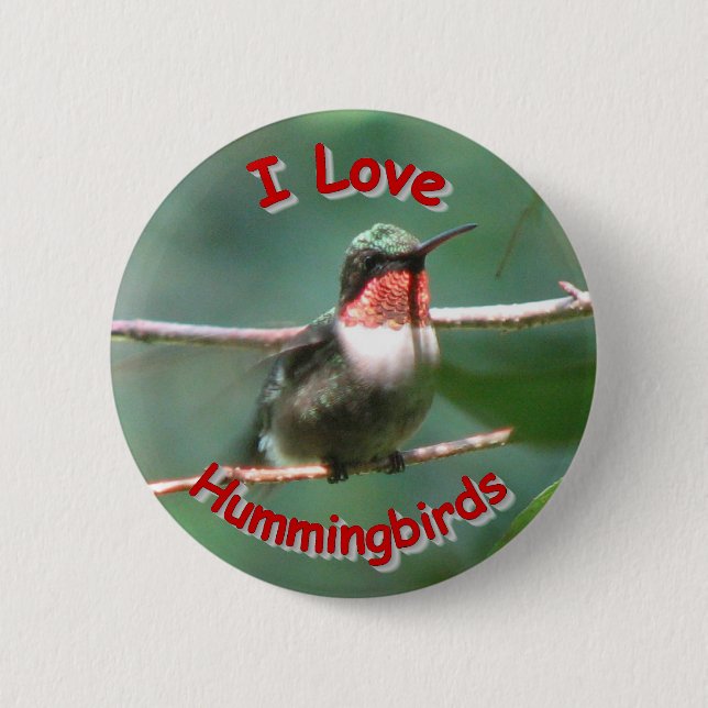 Ruby-throat Flutters Love Button (Front)