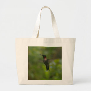 Ruby Throat Hummingbird Large Tote Bag
