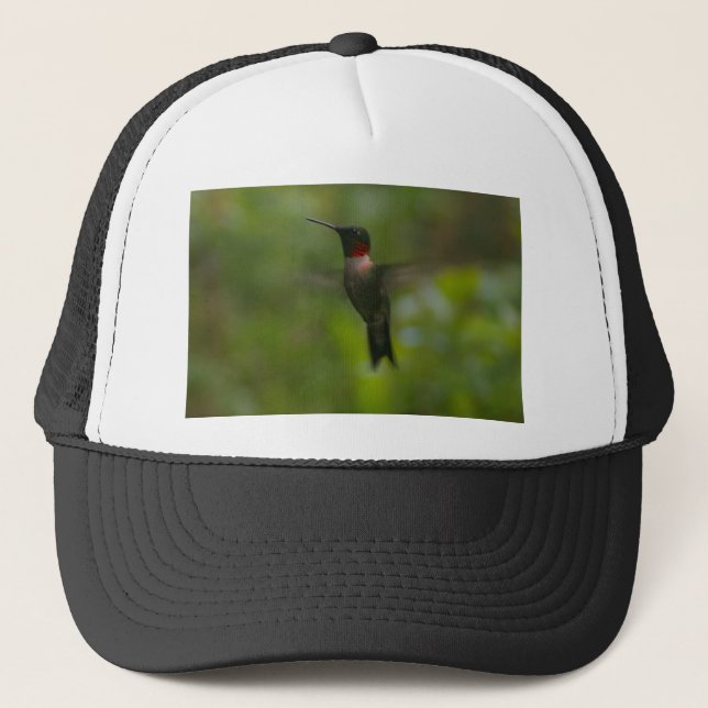 Ruby Throat Hummingbird Trucker Hat (Front)