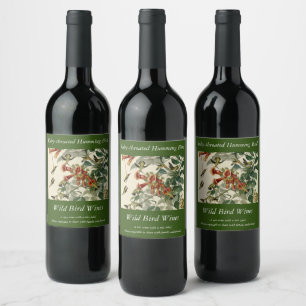 Ruby-throated Humming Bird, Audubon Birds America Wine Label