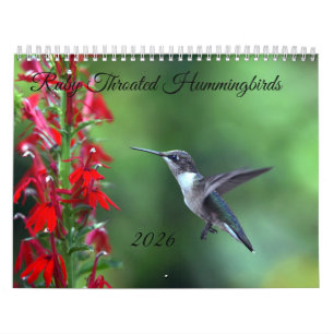Ruby Throated Hummingbird 2026  Calendar