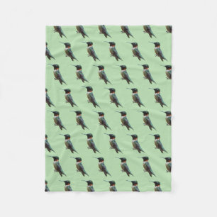 Ruby-Throated Hummingbird Bird Photography Fleece Blanket