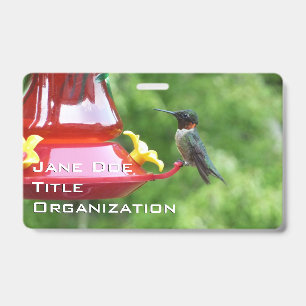 Ruby-Throated Hummingbird Bird Photography ID Badge