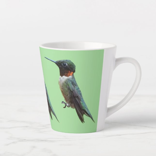 Ruby-Throated Hummingbird Bird Photography Latte Mug (Right)