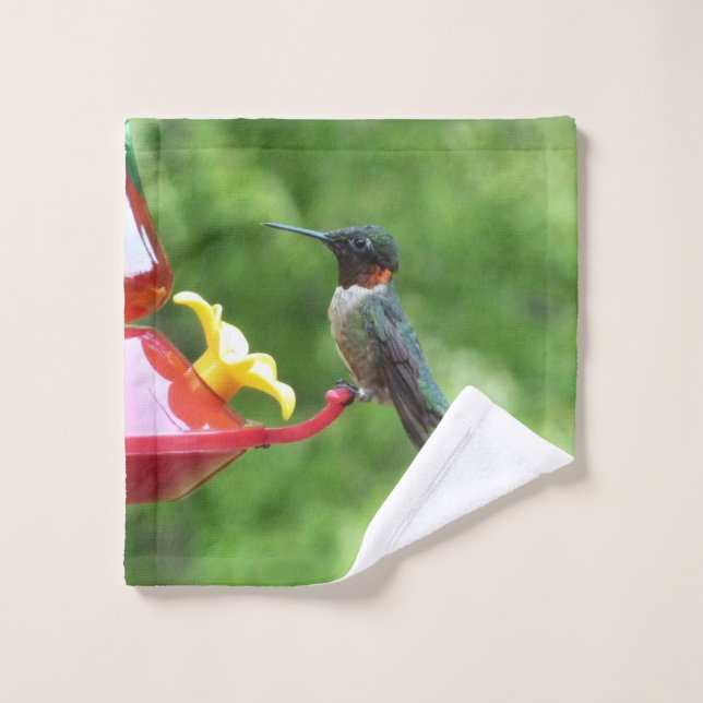 Ruby-Throated Hummingbird Bird Photography Wash Cloth (Wash Cloth)