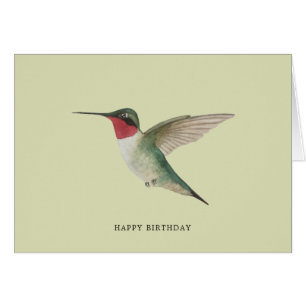 Ruby-throated Hummingbird Birthday Card