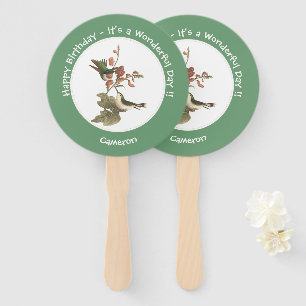 Ruby-throated Hummingbird, Birthday or Other Party Hand Fan