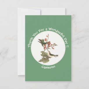 Ruby-throated Hummingbird, Birthday or Other Party Thank You Card