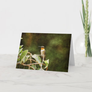 Ruby Throated Hummingbird Card