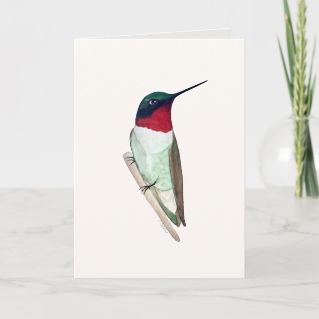Ruby-throated  Hummingbird Card (Front)