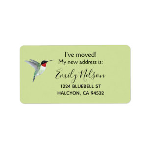 Ruby-throated Hummingbird Change of Address Label