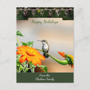 Ruby-throated hummingbird Christmas Card