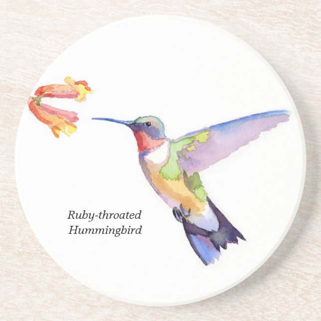 Ruby-throated Hummingbird Coaster (Front)