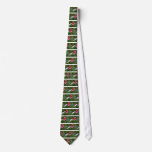 Ruby-throated Hummingbird (female) with petunia Tie