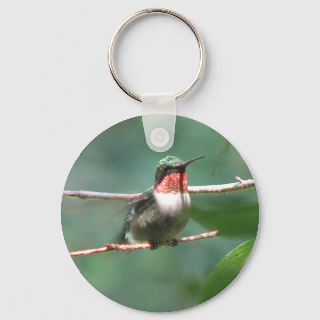 Ruby-throated Hummingbird Flutters Keychain (Front)
