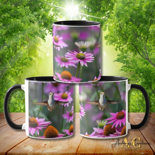 Ruby-Throated Hummingbird "in Coneflowers" Mug (Creator Uploaded)